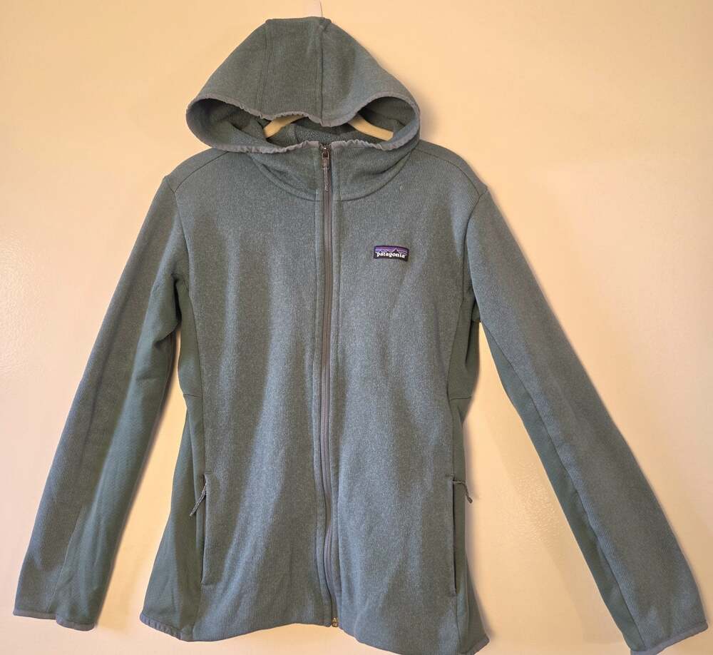 Patagonia Performance Better Sweater Hoody Womens L Sage Green Fleece Full Zip